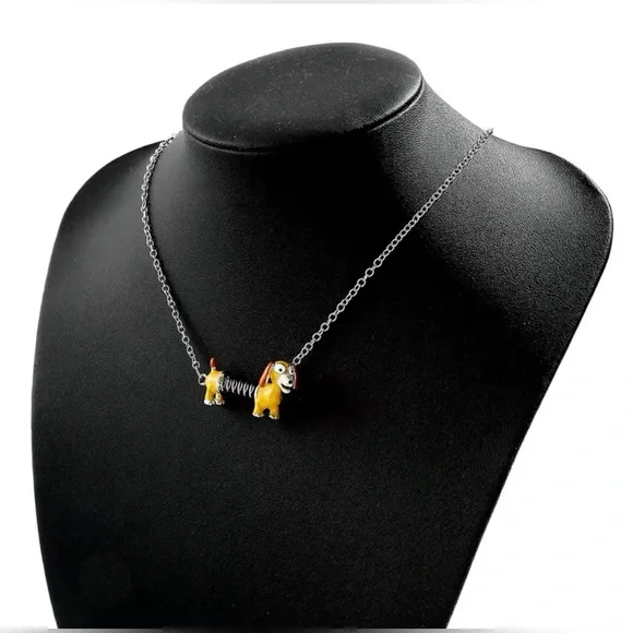 ⭐️NEW⭐️ Toy Story Slinky Dachshund Dog Pendant Necklace - Picture 3 of 8